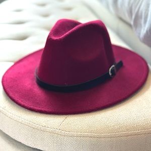 Aldo burgundy fedora hat